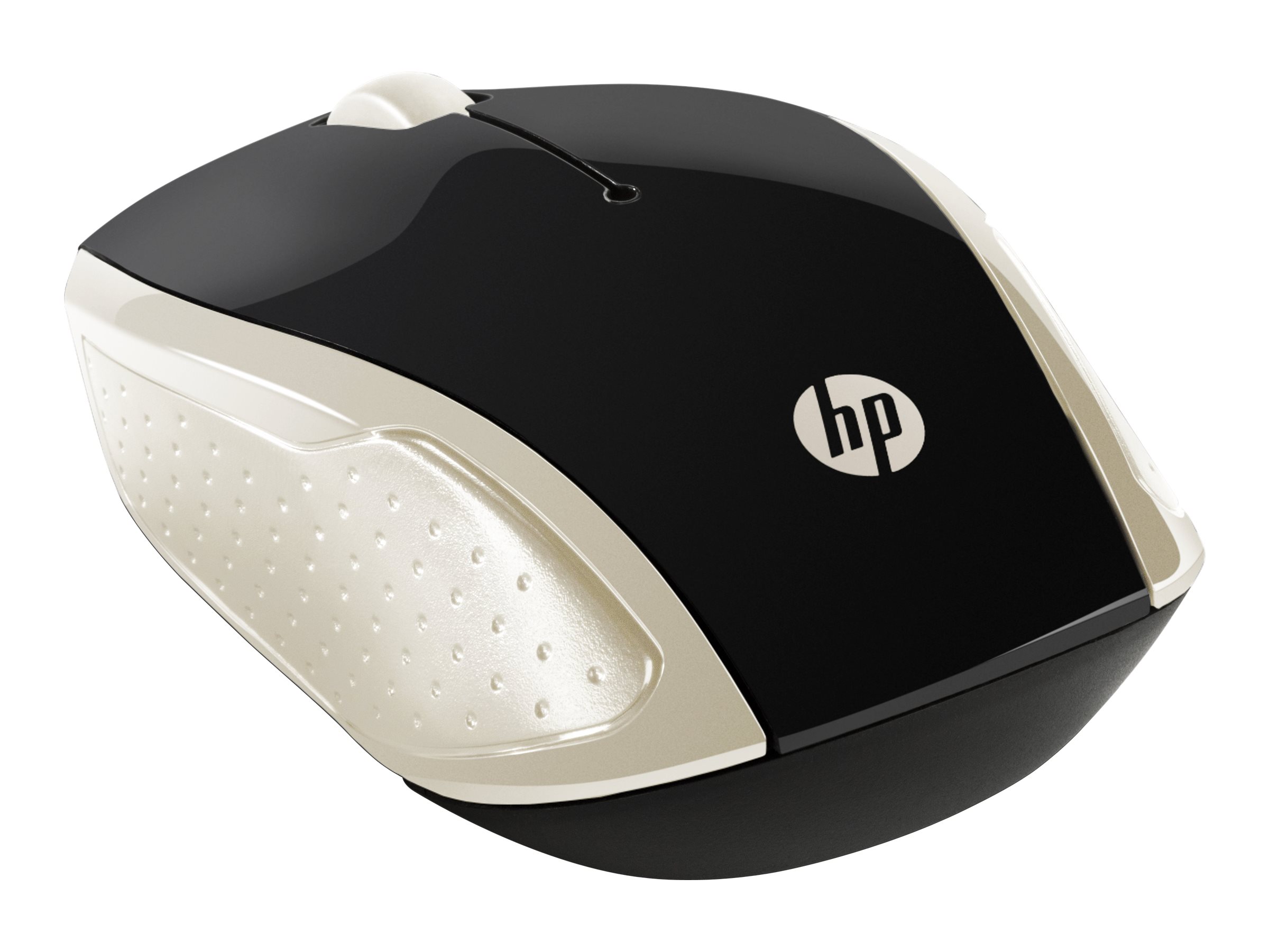 HP 200 - Souris - droitiers et gauchers - optique - sans fil - 2.4 GHz - récepteur sans fil USB - or de soie - pour Portable 24, 27, 590, 595, TP01 - 2HU83AA - Souris