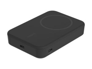 Belkin BoostCharge Pro - Banque d'alimentation sans fil - magnétique avec Qi2 - 10000 mAh - 15 Watt - Fast Charge, PD - 2 connecteurs de sortie (magnétique, 24 pin USB-C) - sur le câble : USB-C - noir - pour Apple iPhone 12, 13, 14, 15 - BPD008BTBK - Adaptateurs électriques et chargeurs