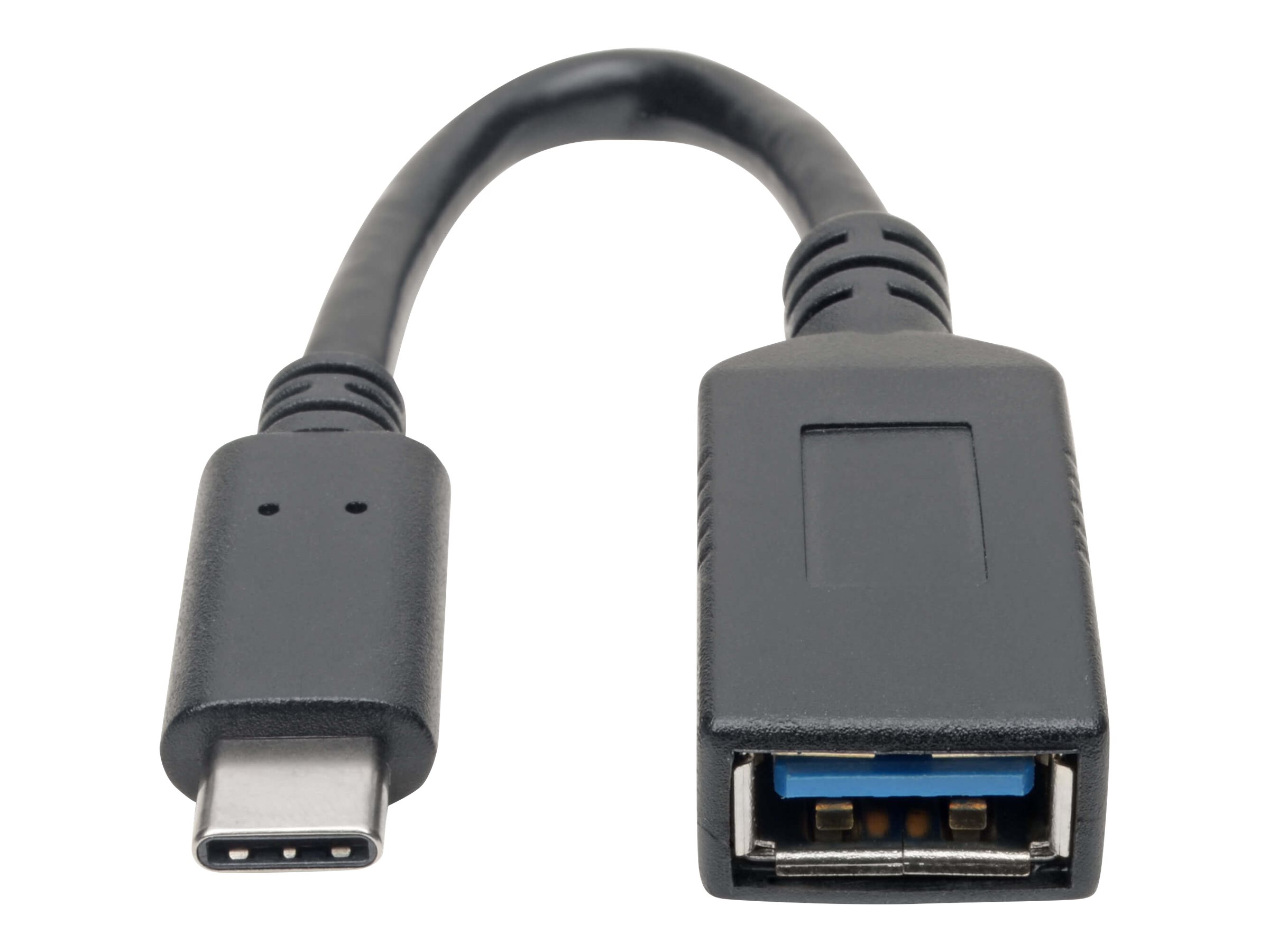 Tripp Lite USB Type-C to USB Type-A Adapter Cable, M/F, 3.1, Gen 1, 5 Gbps, USB-IF, 6 in. - Thunderbolt 3 - Adaptateur USB - 24 pin USB-C (M) pour USB type A (F) - Thunderbolt 3 / USB / USB 2.0 / USB 3.0 / USB 3.1 Gen 1 - 15.2 cm - noir - U428-C6N-F - Câbles USB
