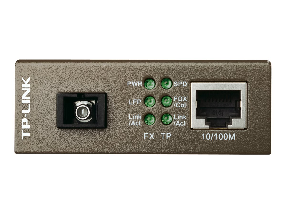 TP-Link MC112CS - Convertisseur de média à fibre optique - 100Mb LAN - 10Base-T, 100Base-FX, 100Base-TX - RJ-45 / mode unique SC - jusqu'à 20 km - 1 310 (émission)/1 550 (réception) nm - MC112CS - Transmetteurs optiques