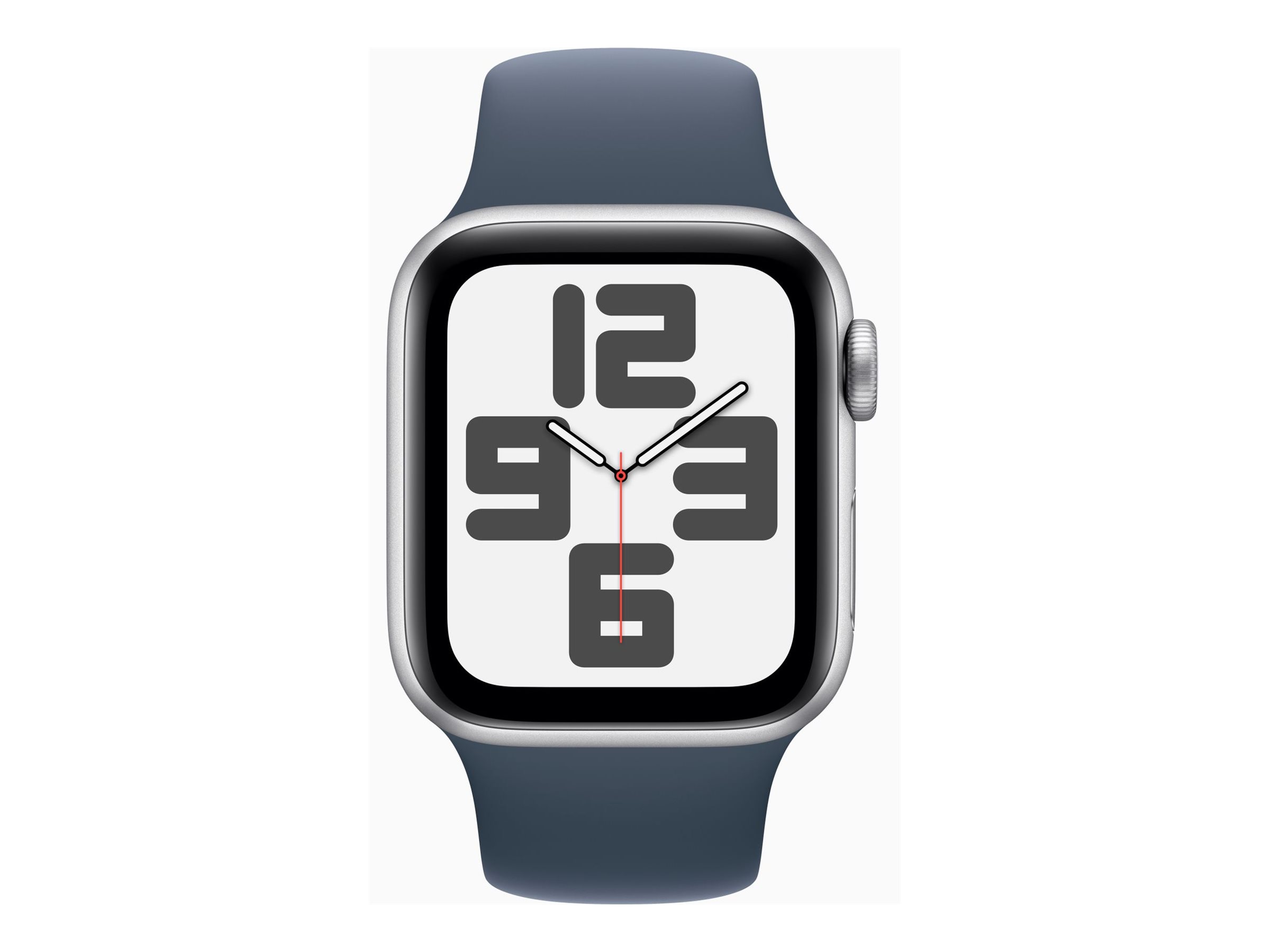 Apple Watch SE (GPS + Cellular) - 2e génération - 40 mm - aluminium argenté - montre intelligente avec bande sport - fluoroélastomère - bleu orage - taille du bracelet : M/L - 32 Go - Wi-Fi, LTE, Bluetooth - 4G - 27.8 g - MRGM3QF/A - Montres intelligentes