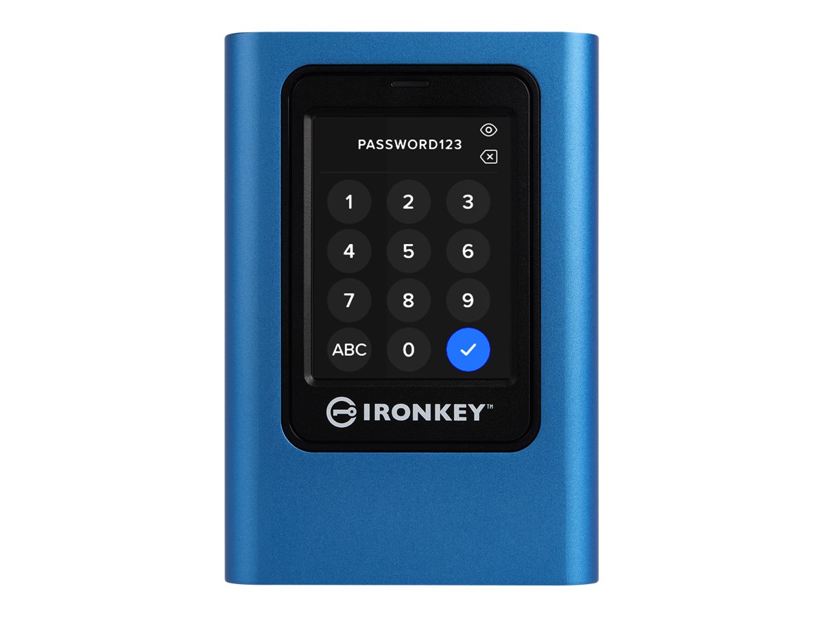 Kingston IronKey Vault Privacy 80 - SSD - chiffré - 7.68 To - externe (portable) - USB 3.2 Gen 1 (USB-C connecteur) - 256-bit AES-XTS, FIPS 197 - Conformité TAA - IKVP80ES/7680G - Disques SSD