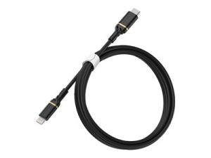 OtterBox Standard - Câble Lightning - Lightning mâle pour 24 pin USB-C mâle - 1 m - noir scintillant - USB Power Delivery (60W) - 78-52551 - Accessoires pour systèmes audio domestiques