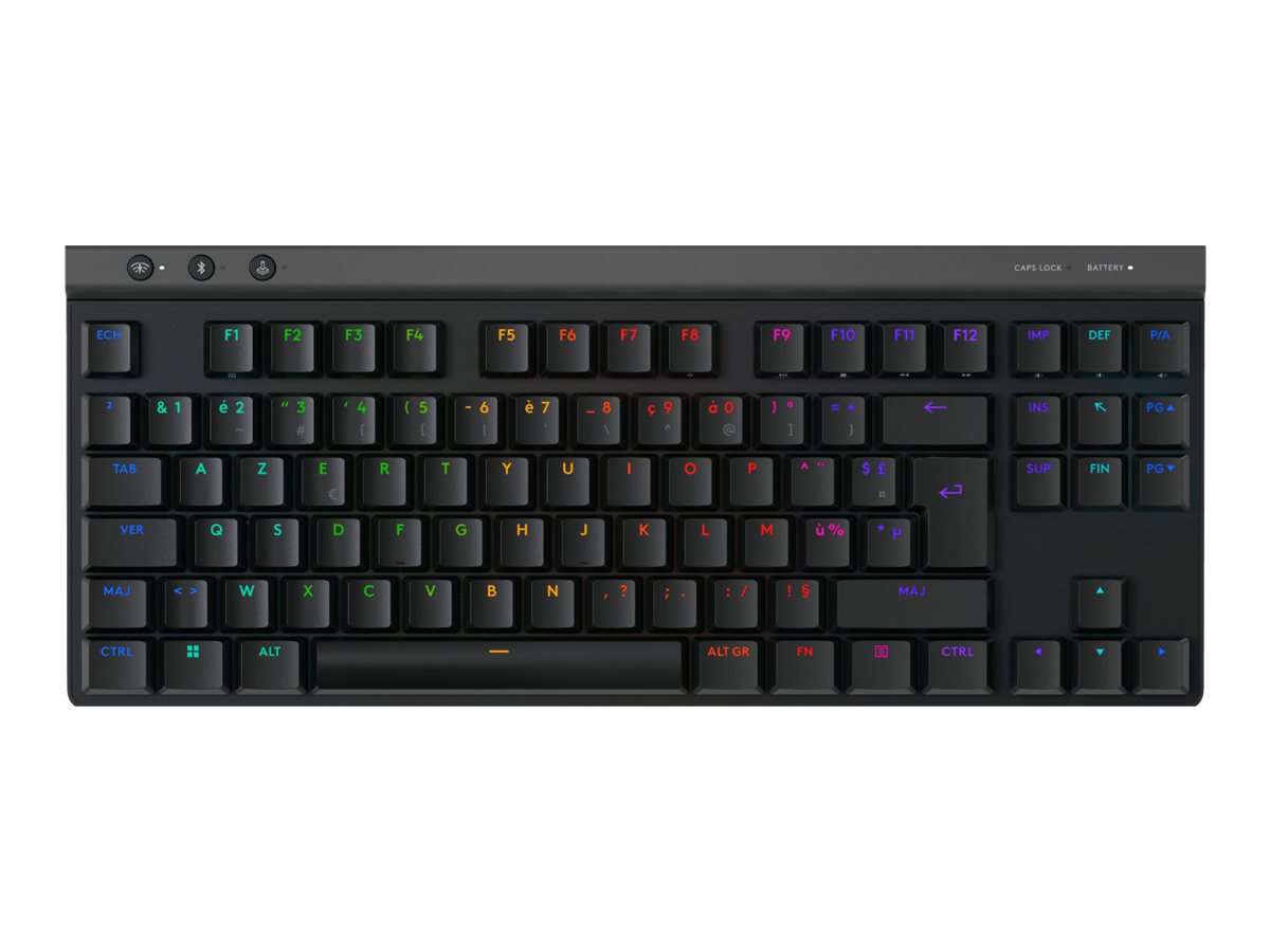 Logitech G515 - Clavier - LIGHTSPEED - TKL - backlit - sans fil - 2.4 GHz, Bluetooth, USB - AZERTY - Français - commutateur : GL Linear - noir - 920-012548 - Claviers