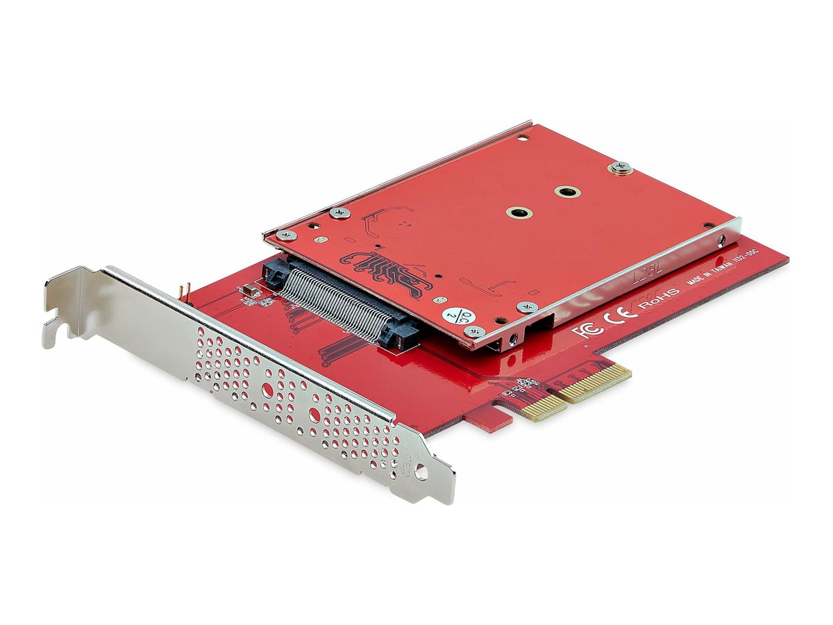StarTech.com M.2 to U.3 Adapter, For M.2 NVMe SSDs, PCIe M.2 Drive to 2.5inch U.3 (SFF-TA-1001) Host Adapter/Converter, TAA Compliant - 2.5" Drive Form Factor (1M25-U3-M2-ADAPTER) - Adaptateur d'interface - M.2 - M.2 NVMe Card / PCIe 4.0 (NVMe) - U.3 - rouge - Conformité TAA - 1M25-U3-M2-ADAPTER - Adaptateurs de stockage