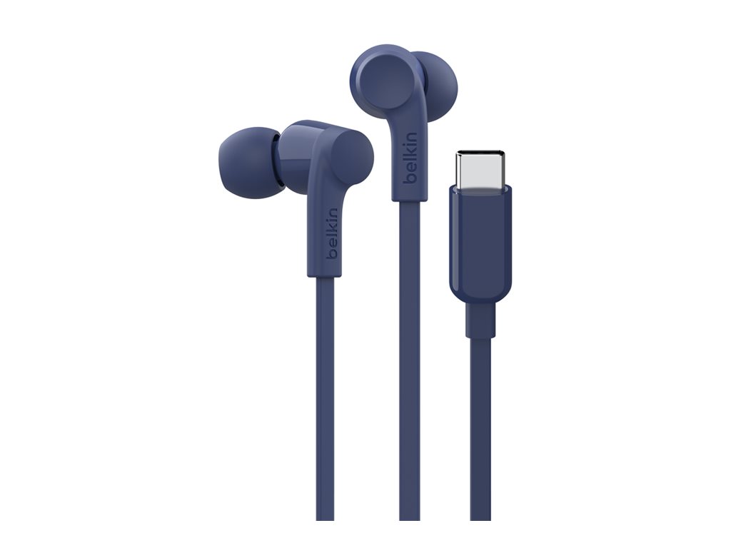 Belkin SoundForm - Écouteurs avec micro - intra-auriculaire - filaire - USB-C - isolation acoustique - bleu - G3H0002HQBLV2 - Écouteurs