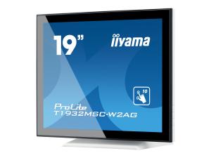 iiyama ProLite T1932MSC-W2AG - Écran LED - 19" - écran tactile - 1280 x 1024 - IPS - 250 cd/m² - 1000:1 - 14 ms - DVI-D, VGA - haut-parleurs - blanc - T1932MSC-W2AG - Écrans d'ordinateur