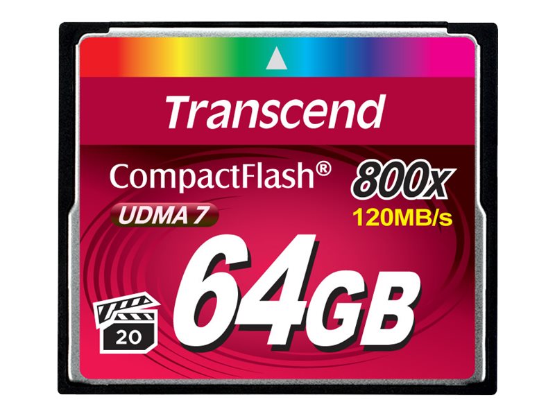 Transcend - Carte mémoire flash - 64 Go - 800x - CompactFlash - TS64GCF800 - Cartes flash