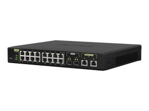 QNAP QSW-M2116P-2T2S - Commutateur - Géré - 16 x 100/1000/2.5G (PoE+) + 2 x 10 Gigabit SFP+ + 2 x 100/1000/2.5/5/10G (PoE++) - de bureau, Montable sur rack - PoE++ (280 W) - QSW-M2116P-2T2S - Commutateurs Gigabit 10/25/40/50/100