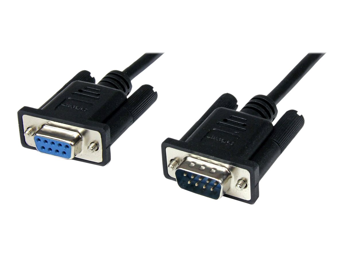 StarTech.com Câble Null Modem croisé série RS232 DB9  2 m - Cordon Null Modem RS232 male femelle - Câble Null Modem M/F - Noir 2m - Câble de modem nul - DB-9 (F) pour DB-9 (M) - 2 m - noir - pour P/N: 1P3FPC-USB-SERIAL, ICUSB2321F, ICUSB2324I, ICUSB232V2, PEX2S953, PEX2S953LP - SCNM9FM2MBK - Câbles série