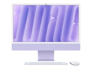 Apple iMac with 4.5K Retina display - Tout-en-un M4 jusqu'à - RAM 16 Go - SSD 512 Go - Apple M4 10-core - Gigabit Ethernet, IEEE 802.11ax (Wi-Fi 6E), Bluetooth 5.3 - macOS Sequoia 15.0 - moniteur : LED 24" 4480 x 2520 (4.5K) - clavier : US - violet - Z1EU - Ordinateurs de bureau