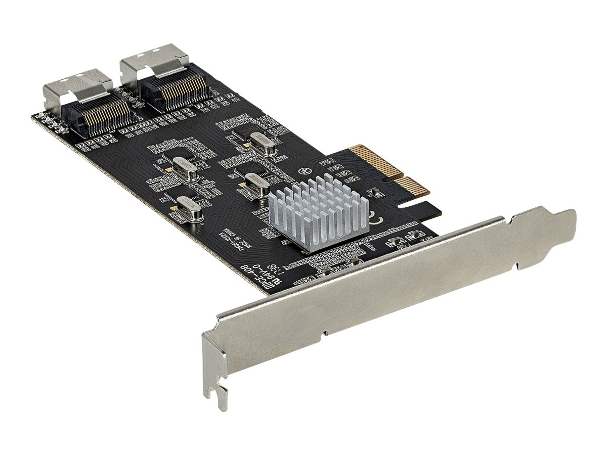 StarTech.com Carte Contrôleur SATA PCIe 8 ports - Carte SATA PCI Express 6Gbps 4 Contrôleurs Hôte - Carte Contrôleur SATA PCIe - PCI-e x4 Gen 2 vers SATA III - SATA HDD/SSD (8P6G-PCIE-SATA-CARD) - Contrôleur de stockage - SATA 6Gb/s / SAS 6Gb/s - profil bas - PCIe 2.0 x4 - noir - 8P6G-PCIE-SATA-CARD - Adaptateurs de stockage