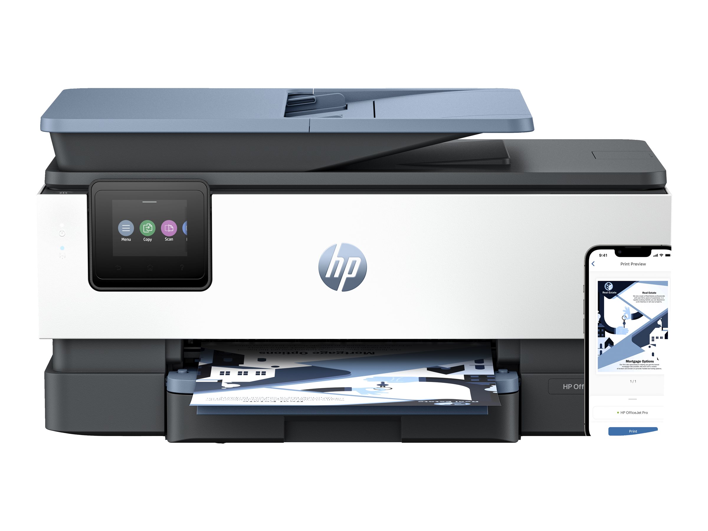 HP Officejet Pro 8125e All-in-One - Imprimante multifonctions - couleur - jet d'encre - Legal (216 x 356 mm) (original) - A4/Legal (support) - jusqu'à 12 ppm (copie) - jusqu'à 20 ppm (impression) - 225 feuilles - USB 2.0, Wi-Fi(ac), LAN - ciment léger - 405U8B#629 - Imprimantes multifonctions