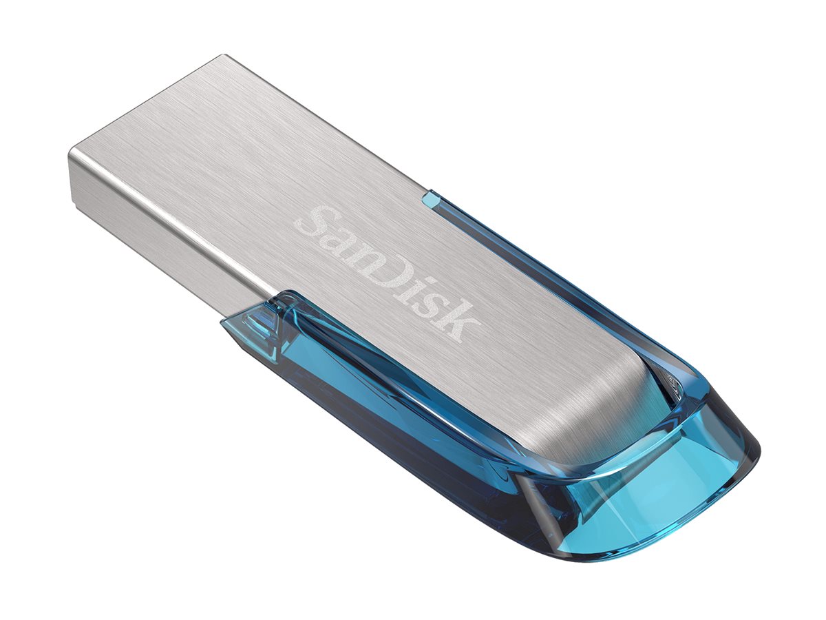 SanDisk Ultra Flair - Clé USB - 64 Go - USB 3.0 - bleu - SDCZ73-064G-G46B - Lecteurs flash