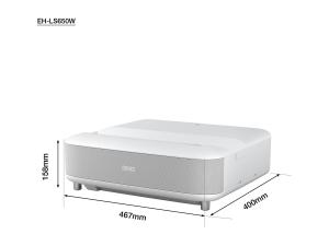 Epson EH-LS650W - Projecteur 3LCD - 3600 lumens (blanc) - 3600 lumens (couleur) - 16:9 - 4K - objectif à ultra courte focale - sans fil 802.11ac - blanc - Android TV - V11HB07040 - Vidéoprojecteurs laser