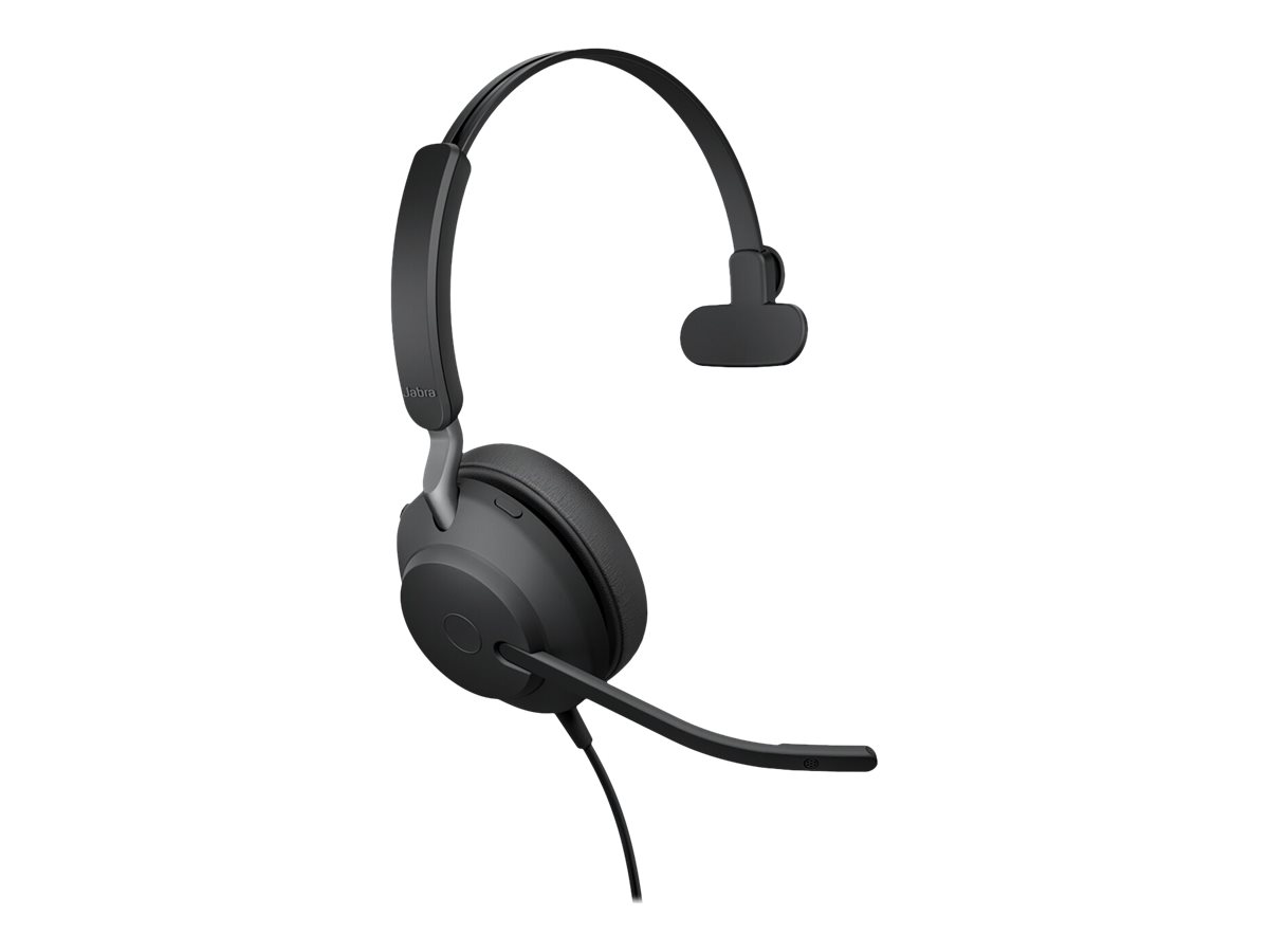 Jabra Evolve2 40 SE UC Mono - Micro-casque - sur-oreille - filaire - USB-A - isolation acoustique - Optimisé pour la CU - 24189-889-999 - Écouteurs