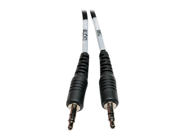 Eaton Tripp Lite Series 3.5 mm 4-Position to 3.5 mm 3-Position Audio Headset Splitter Adapter Cable (F/2xM), 6 in. (15.2 cm) - Diviseur pour casques - mini-phone stereo 3.5 mm mâle pour mini jack 4 pôles femelle - 15 cm - noir - P318-06N-FMM - Câbles spéciaux