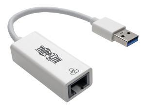 Tripp Lite USB 3.0 SuperSpeed to Gigabit Ethernet NIC Network Adapter RJ45 10/100/1000 White - Adaptateur réseau - USB 3.0 - Gigabit Ethernet - blanc - U336-000-GBW - Cartes réseau