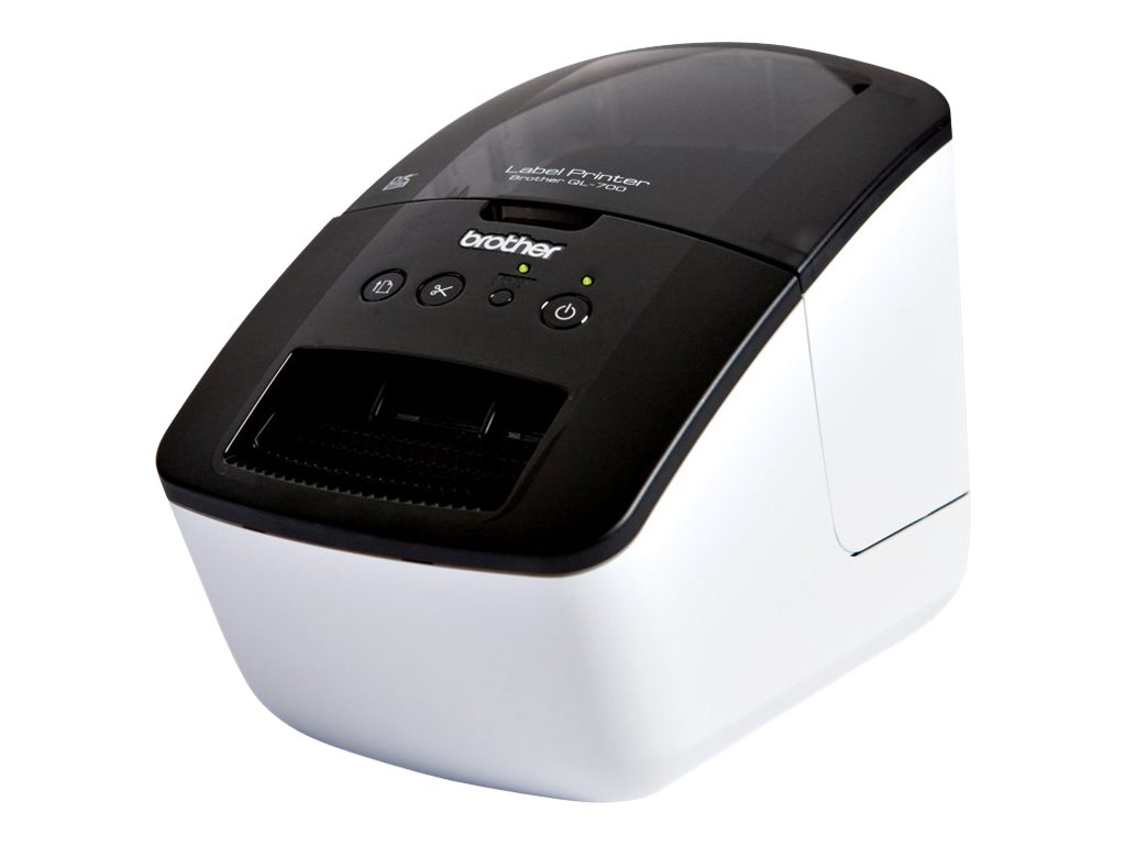 Brother QL-700 - Imprimante d'étiquettes - thermique direct - rouleau (6,2 cm) - 300 x 600 ppp - jusqu'à 150 mm/sec - USB - outil de coupe - QL700RF1 - Imprimantes thermiques