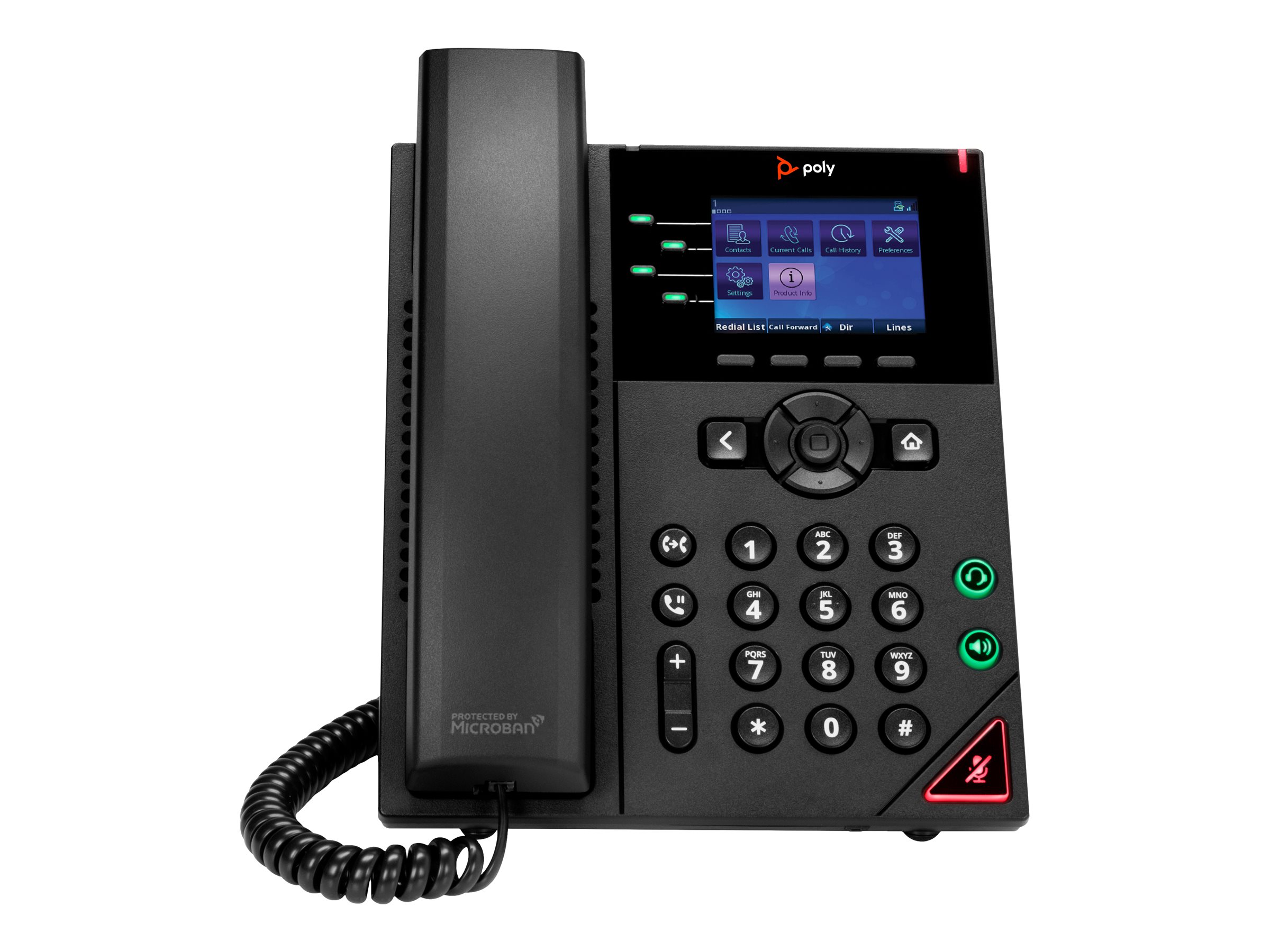 Poly VVX 250 - OBi Edition - téléphone VoIP - (conférence) à trois capacité d'appel - SIP, RTP, SRTP, SDP - 4 lignes - noir - 89K69AA#ABB - Téléphones filaires