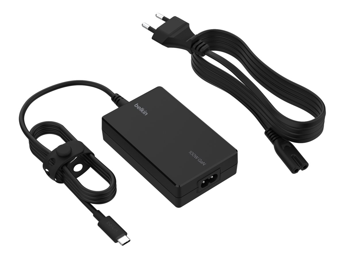 Belkin Connect USB-C Core - Adaptateur secteur - technologie GaN - 100 Watt - PD (24 pin USB-C) - noir - INC016vfBK - Adaptateurs électriques et chargeurs