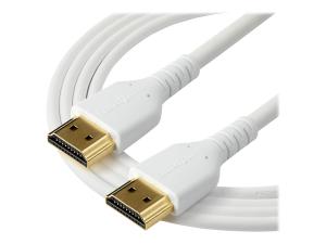 StarTech.com Câble HDMI de haute vitesse avec Ethernet - 1 m - 4K 60 Hz - Premium - Renforcé et durable - Blanc - Premium High speed - câble HDMI avec Ethernet - HDMI mâle pour HDMI mâle - 1 m - blanc - pour P/N: TB3DKM2HDL - RHDMM1MPW - Accessoires pour systèmes audio domestiques