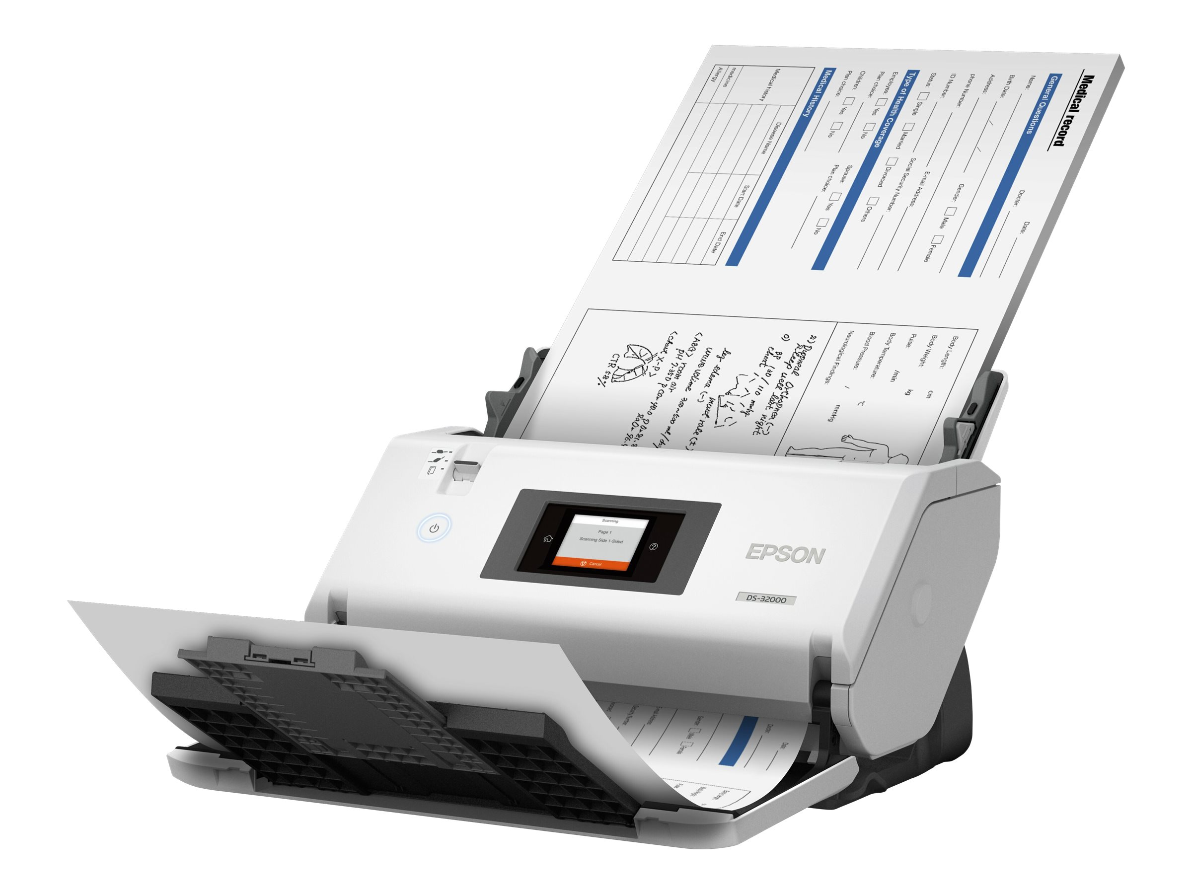 Epson WorkForce DS-32000 - Scanner de documents - Capteur d'images de contact (CIS) - Recto-verso - A3 - 600 dpi x 600 dpi - jusqu'à 90 ppm (mono) / jusqu'à 90 ppm (couleur) - Chargeur automatique de documents (120 feuilles) - jusqu'à 40000 pages par jour - USB 3.0 - B11B255401 - Scanneurs de documents