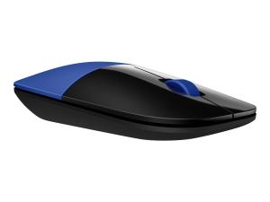 HP Z3700 - Souris - optique - sans fil - 2.4 GHz - récepteur sans fil USB - bleu - pour HP 20, 22, 24, 27, 460; Pavilion Laptop 14, 15; Portable 24, 27, 590, 595, TP01 - V0L81AA#ABB - Souris