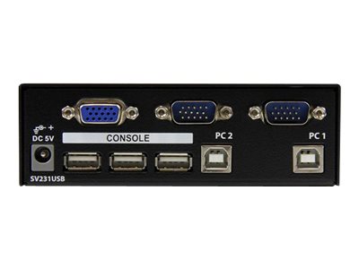 StarTech.com Switch KVM USB VGA professionnel à 2 ports avec câbles - Kit commutateur écran clavier souris - Commutateur KVM - 2 x KVM port(s) - 1 utilisateur local - de bureau - SV231USBGB - Commutateurs KVM