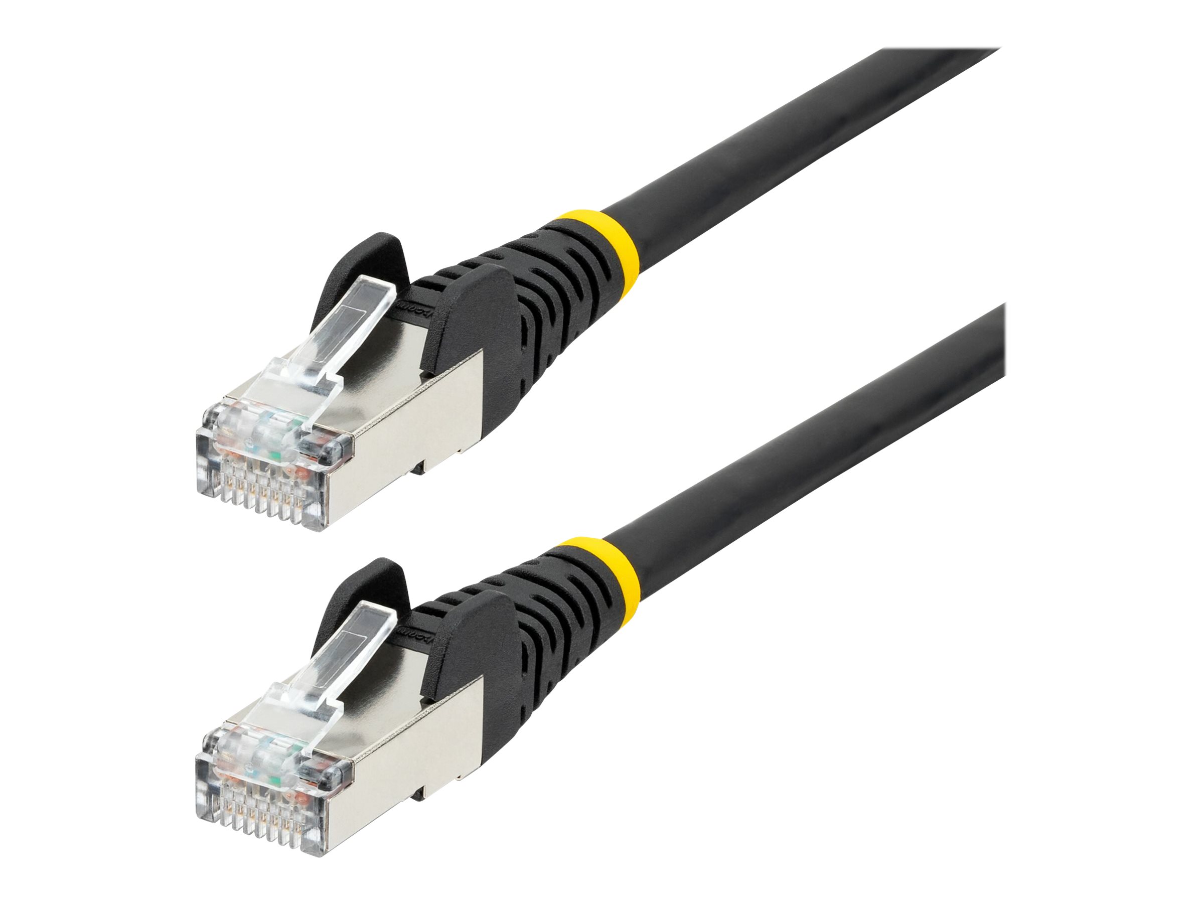 StarTech.com 1.5m CAT6a Ethernet Cable - Black - Low Smoke Zero Halogen (LSZH) - 10GbE 500MHz 100W PoE++ Snagless RJ-45 w/Strain Reliefs S/FTP Network Patch Cord - Cordon de raccordement - RJ-45 (M) pour RJ-45 (M) - 1.5 m - S/FTP - CAT 6a - IEEE 802.3bt - sans halogène, moulé, sans crochet, bloqué - noir - NLBK-150-CAT6A-PATCH - Câbles à paire torsadée