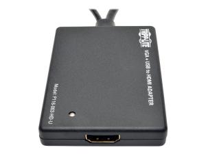Tripp Lite Adaptateur convertisseur VGA vers HDMI avec audio et alimentation USB, 1080p - Convertisseur vidéo - VGA - HDMI - noir - P116-003-HD-U - Convertisseurs vidéo
