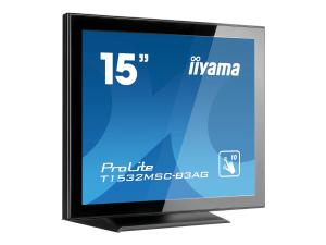 iiyama ProLite T1532MSC-B3AG - Écran LED - 15" - écran tactile - 1024 x 768 - TN - 370 cd/m² - 700:1 - 8 ms - DVI-D, VGA - haut-parleurs - noir - T1532MSC-B3AG - Écrans d'ordinateur