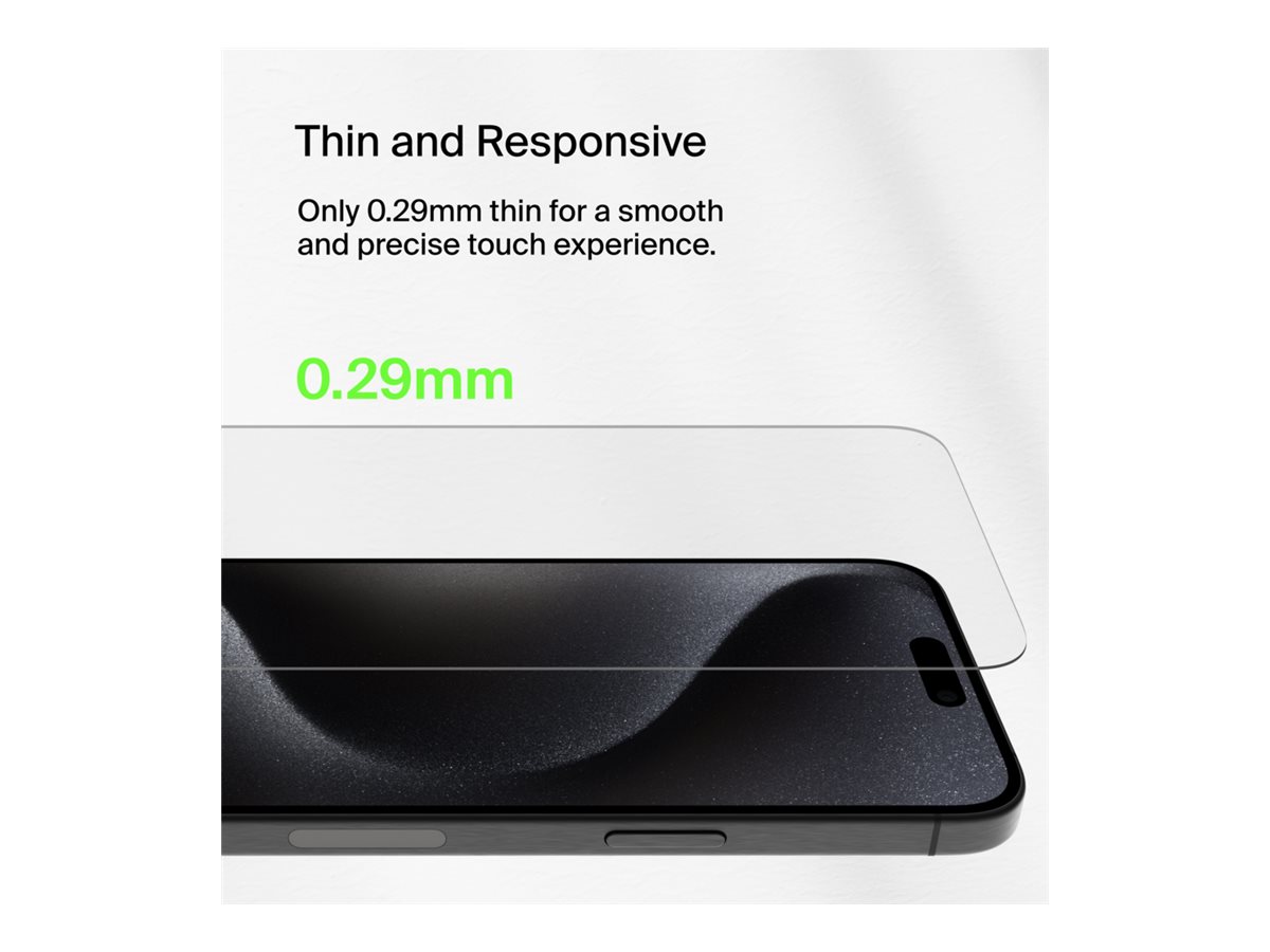 Belkin UltraGlass 2 - Protection d'écran pour téléphone portable - verre - pour Apple iPhone 16 Pro Max - OVA158HQ - Protecteurs d'écran pour téléphones portables