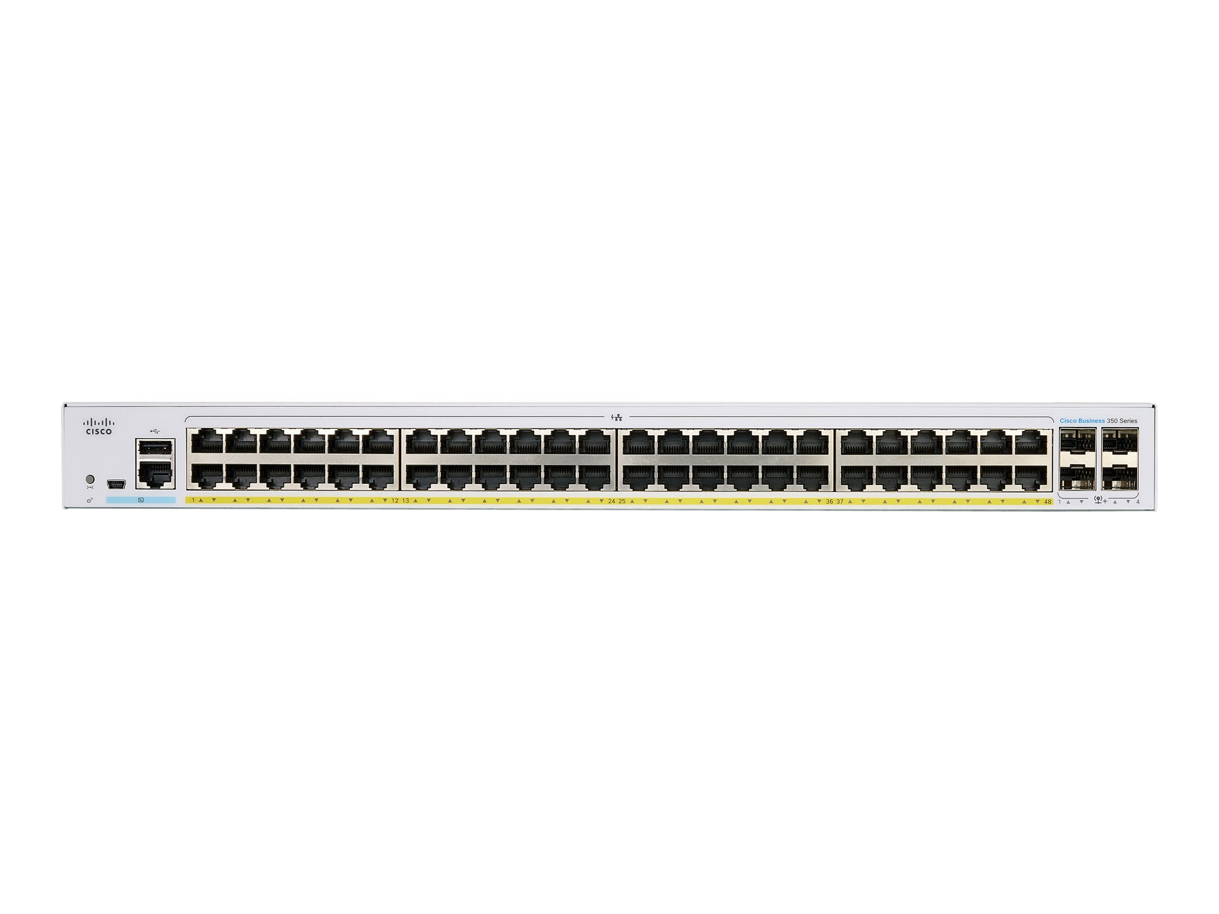 Cisco Business 350 Series CBS350-48FP-4X - Commutateur - C3 - Géré - 48 x 10/100/1000 (PoE+) + 4 x 10 Gigabit SFP+ - Montable sur rack - PoE+ (740 W) - CBS350-48FP-4X-EU - Concentrateurs et commutateurs gigabit
