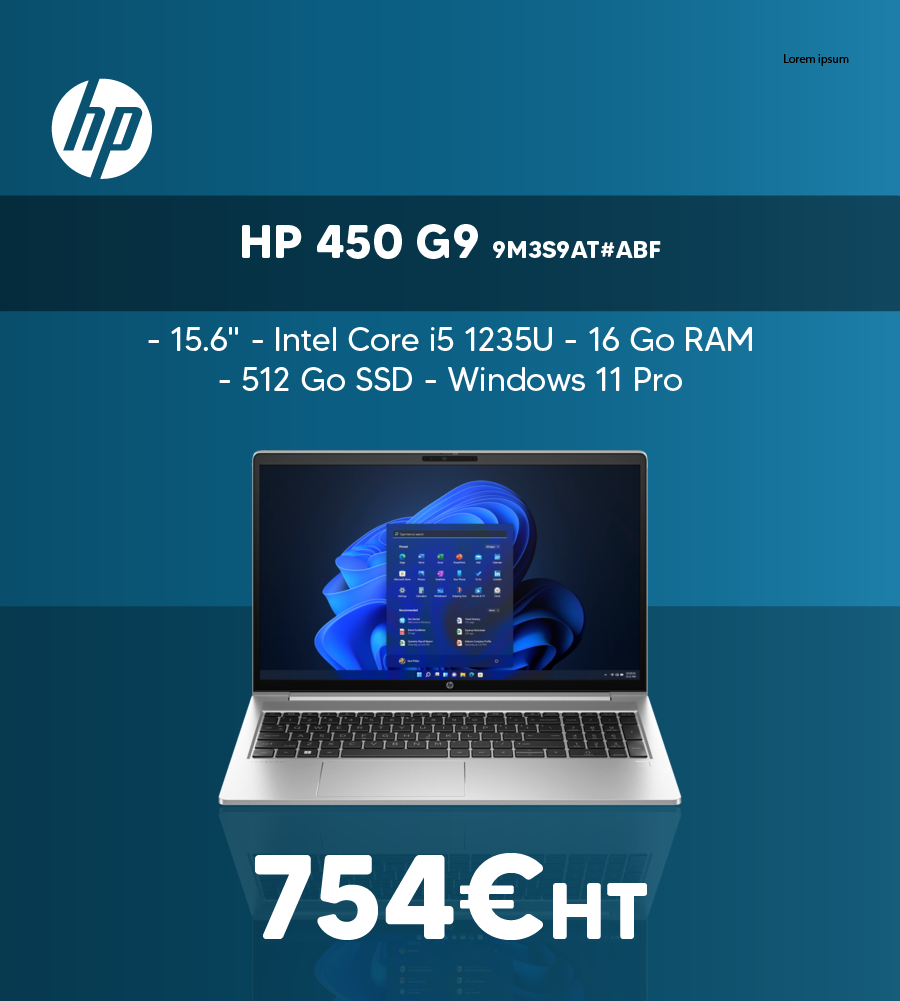 Bannière HP probook 450 G9 